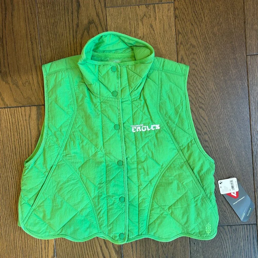 Free People Movement Quinn Quilted Puffer Vest with Philly Eagles Logo! - Picture 1 of 6